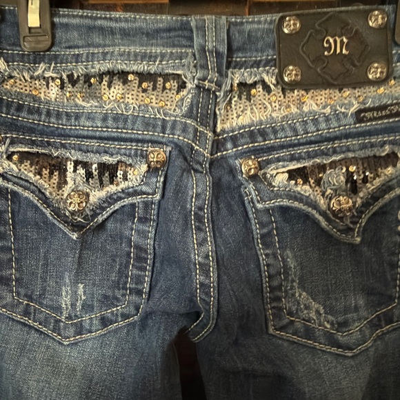 Miss Me Jeans Sequins Bling Y2K 2000's Bootcut Size 28 Size 6 - Picture 4 of 10